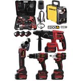 DEKO TURKEY IGBT İnvertör Teknoloji 200A Kaynak Makinesi + 4’lü Şarjlı Full Güç Takımı – Usta İşi Tam Set!