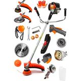 Deko Turkey Kömürsüz Seri Euro5 Motor Benzinli Yan Tip Tırpan Çalı Ot Biçme Tırpanı + Canavar Alüminyum Başlık