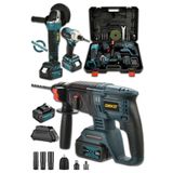 Deko Turkey Mega 3Lü Set Torklu Vidalama Somun Sıkma 2-26Mm Şarjlı Hilti 125Mm Şarjlı Taşlama -Kömürsüz Motor