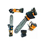 Deko Turkey Metal Dişli System Kömürsüz Motor 58V Çift Akülü Dal Budama Bıçkı Testeresi Yağ Pompalı 35Cm Palalı