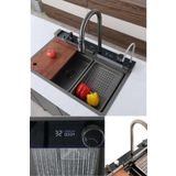 DEKO TURKEY Mia 304 Paslanmaz Çelik Çok Fonksiyonlu Akıllı Dijital Ekran Mutfak Lavabosu Şelale Evye Full Set