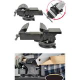 Deko Turkey Premium 100Mm 3" 360 Dönerli Taban Özel Alaşım Paslanmaz Çelik Sabit Tezgah Masa Mengenesi Örslü