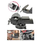Deko Turkey Premium 100Mm 4" 360 Dönerli Taban Özel Alaşım Paslanmaz Çelik Sabit Tezgah Masa Mengenesi Örslü