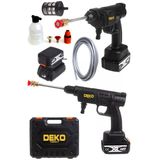 Deko Turkey Yüksek Basınçlı Akülü Araba Oto Yıkama Makinesi Sprey Su Tabancası 1500 W 55Bar 48V Deterjan Kit