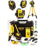 Deko Turkey Yüksek Hassasiyetli Kumandalı 360° Yeşil Lazer Terazi - Otomatik Hizalama, Tripod ve Çanta Full Set