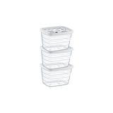 Deko Uzun Trend Saklama Kabı Set 3X0,625 L - Şeffaf - 625 ml