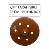 DEKOBAHÇE Dolma Taşı Sarma Taşı Kapağı 25 Cm Tam Sırlı Toprak