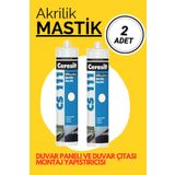 dekobase 2 ADET 240ml Silikonize Akrilik Beyaz Mastik Cs111,