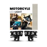Dekohop Motosiklet 3 LED Lazer Sis Farı 2 Adet Metal Kasa Baykuş Model Delici Beyaz Sarı Çift Renk 12-80 V