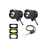 DEKOHOP Motosiklet Arazi Aracı Sis Farı Seti Beyaz Sarı Projektör 12-24V 3 Mod Fan Soğutmalı Metal Kasa