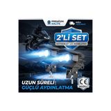 Dekohop Motosiklet Çift Göz LED Lazer Sis Farı 2 Adet Delici Beyaz Sarı Çift Renk 12-80 Volt
