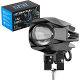 Dekohop Motosiklet LED Lazer Sis Farı 2 Adet Delici Modifiye Beyaz Sarı Çift Renk 12-80 Volt