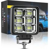 Dekohop Off Road Geniş Açı 4 Inç 48 LED 144 Watt Iş Makinesi Kamyon Traktör Projektör Çalışma Sis Lambası