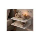 DEKOKAP Mdf 30*25 cm Beyaz Duvar Komodini Yatak Yanı Başucu Rafı Banyo Düzenleyici