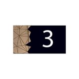 Dekokonsept Dekoratif Aynalı Modern Kapı Numarası - Gold 3