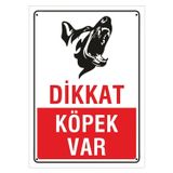Dekokonsept Dikkat Köpek Var 25X35 Cm. Sac Metal Uyarı Levhası