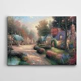 Dekolata Ağaç Çiçek Ev Kanvas Tablo 20 X 30 Cm