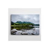 Dekolata Ağaçlar Kayalar Deniz 35x50 cm Kanvas Tablo