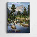 Dekolata Ağaçlar Taşlar Manzara Kanvas Tablo 60 x 85 CM
