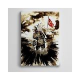 Dekolata Atatürk Cephe ve Türk Bayrağı 85x120 cm Kanvas Tablo