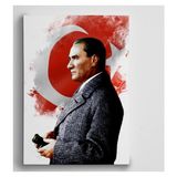 Dekolata Atatürk Dürbün 35x50 cm Kanvas Tablo