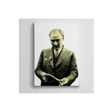 Dekolata Atatürk Kitap Okurken 140x200 cm Kanvas Tablo