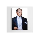 Dekolata Atatürk Mavi Ceketli 85x120 cm Kanvas Tablo
