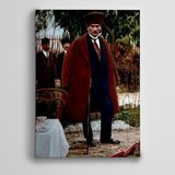 Dekolata Atatürk Palto Ve Baston 70x100 cm Kanvas Tablo