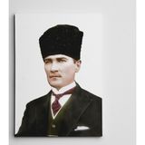 Dekolata Atatürk Şayap Kalpak 50x70 cm Kanvas Tablo