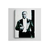 Dekolata Atatürk Siyah Beyaz 11 60x85 cm Kanvas Tablo
