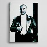 Dekolata Atatürk Siyah Beyaz 11 70x100 cm Kanvas Tablo