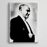 Dekolata Atatürk Siyah Beyaz 13 20x30 cm Kanvas Tablo