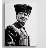 Dekolata Atatürk Siyah Beyaz 14 30x40 cm Kanvas Tablo