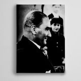 Dekolata Atatürk Siyah Beyaz 15 30x40 cm Kanvas Tablo