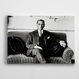 Dekolata Atatürk Siyah Beyaz 20 30x40 cm Kanvas Tablo