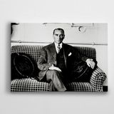 Dekolata Atatürk Siyah Beyaz 20 35x50 cm Kanvas Tablo