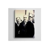 Dekolata Atatürk Siyah Beyaz 3 60x85 cm Kanvas Tablo