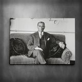 Dekolata Atatürk Siyah Beyaz 50x70 cm Kanvas Tablo
