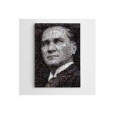 Dekolata Atatürk Siyah Beyaz Mozaik 60x85 cm Kanvas Tablo