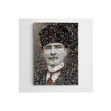 Dekolata Atatürk Tablosu Şayap Kalpak Mozaik 40x60 cm Kanvas Tablo