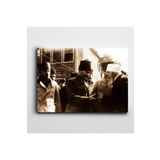 Dekolata Atatürk Vatandaşla Sohbet Ederken 60x85 cm Kanvas Tablo