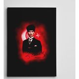 Dekolata Atatürk Ve Bayrak 70x100 cm Kanvas Tablo