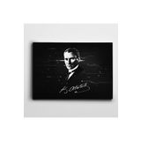 Dekolata Atatürk ve İmza 85x120 cm Kanvas Tablo