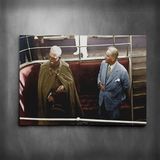 Dekolata Atatürk ve İran Şahı 40x60 cm Kanvas Tablo