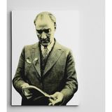Dekolata Atatürk Ve Kitap 40x60 cm Kanvas Tablo