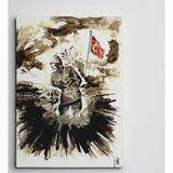 Dekolata Atatürk Ve Türk Bayrağı 70x100 cm Kanvas Tablo