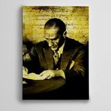 Dekolata Atatürk Yazarken 85x120 cm Kanvas Tablo