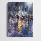 Dekolata Cadde Insanlar Arabalar Kanvas Tablo 35 X 50 Cm