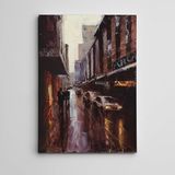 Dekolata Caddede Arabalar Mini Kanvas Tablo 25 x 35 CM