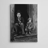 Dekolata Charlıe Chaplın Sıyah Beyaz 40x60 cm Kanvas Tablo